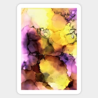 Yellow and Purple Abstract Art Sticker